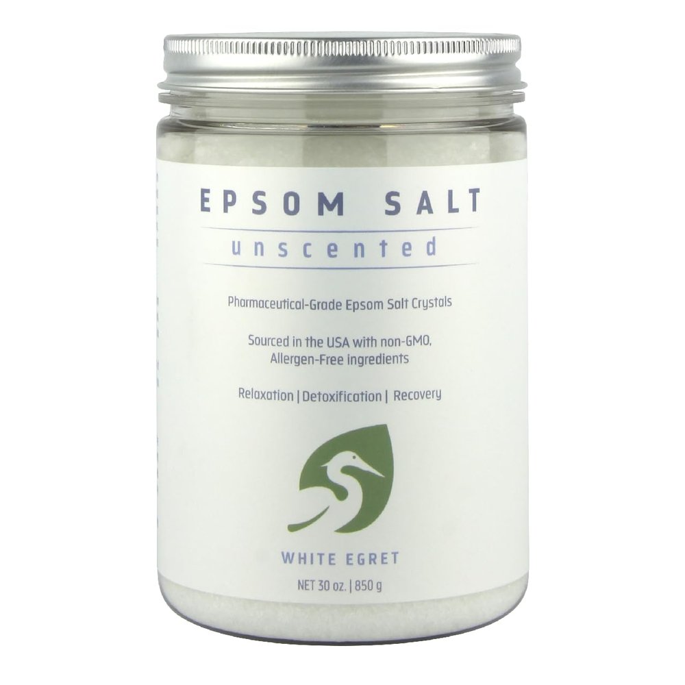 White EGRET Epsom Salt,unscented, 2.5 Pound, 30 oz