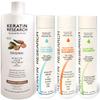 Brazilian Keratin Blowout Straightening Smoothing Hair Treatment 4 Bottles 1000ml Kit Includes Sulfate Free Shampoo Conditioner set by Keratin Research Queratina Keratina Brasilera Tratamiento view 1