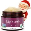 USDA Organic Lip Scrub Berry - USA Made with Natural Ingredients, Christmas Stockings Stuffers for Women, Sugar Scrubber Exfoliator for Dry Lips, Small Beauty Stocking Stuffers for Her view 1