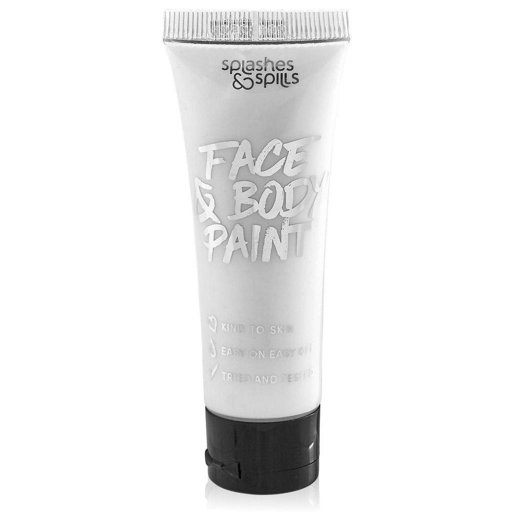 Face and Body Paint Cream, 30ml - Pretend Costume and Dress Up Makeup by Splashes & Spills (White)