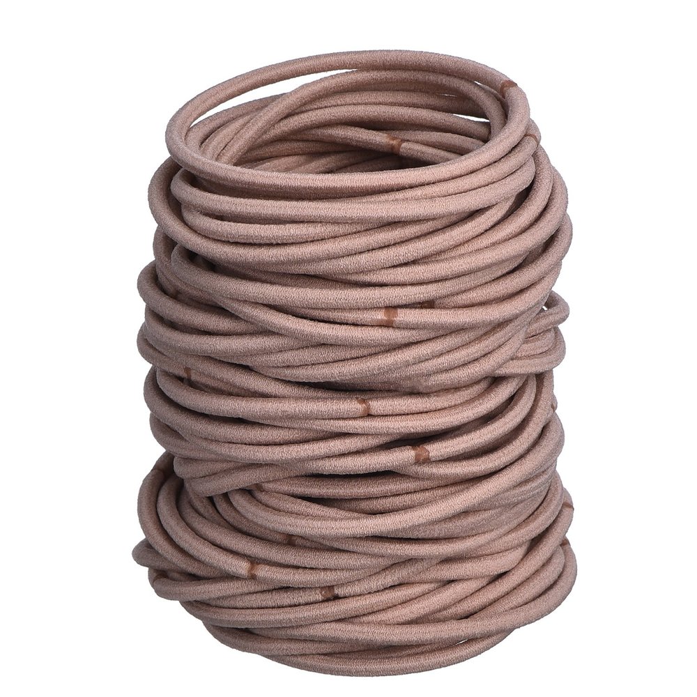 100 Pieces Hair Elastics Hair Ties Ponytail Holders Hair Bands (5 x 0.3 cm, Blonde)