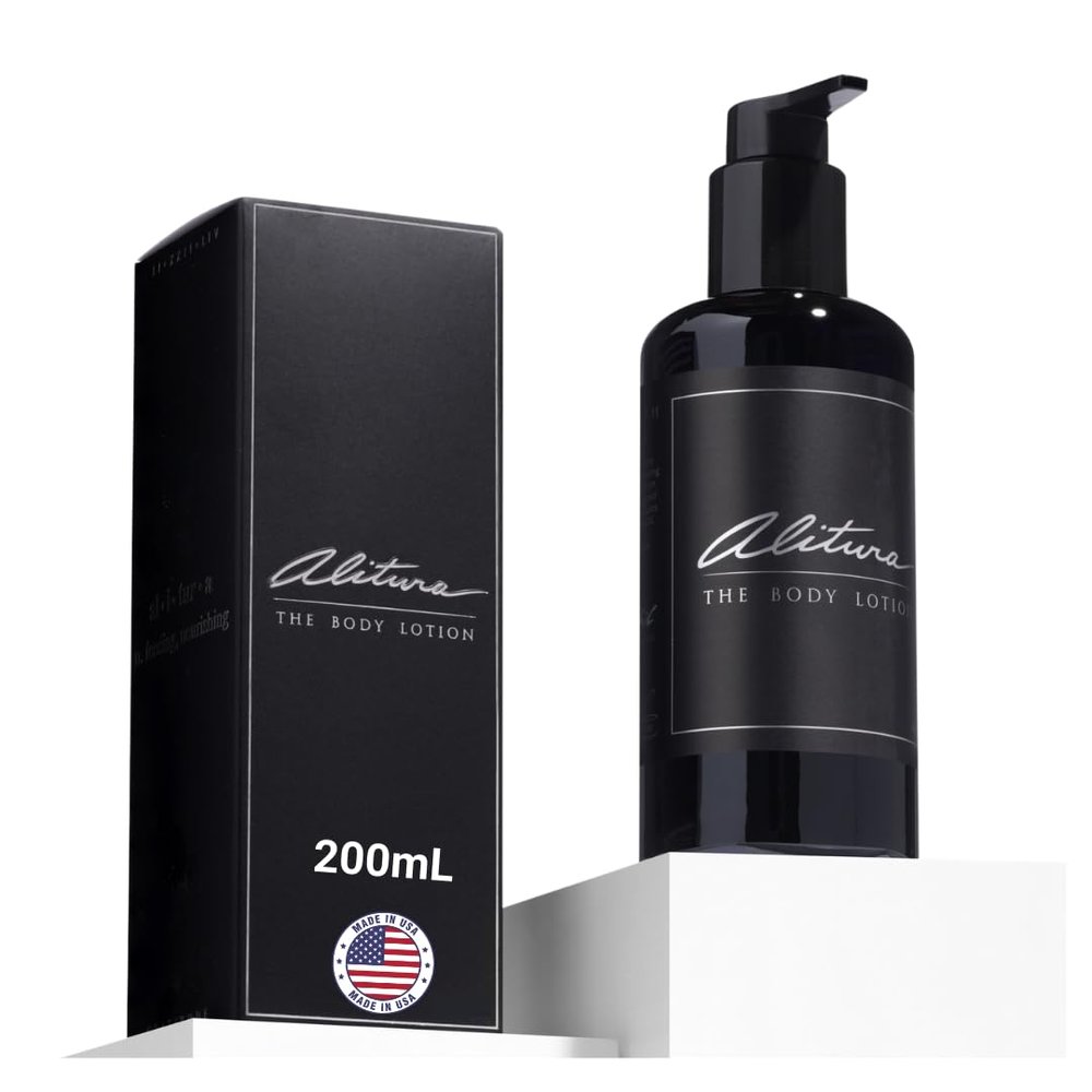 Alitura Naturals Organic Face & Body Lotion Anti-Aging Moisturizer with Olive Oil & Acai Butter Hydrating Cream for Dry, Sensitive & Aging Skin For Men & Women 200ml