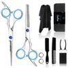Sirabe 11 PCS Hair Cutting Thinning Scissors Set, Sapphire Professional Haircut Scissors Kit Stainless Steel Barber Texturizing Shears Tools for Salon Hairdressing Home view 1