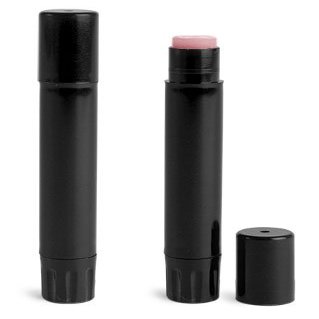 .07 Oz. Black Slim Line Plastic Tubes with Caps (48 Tubes)