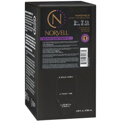Norvell Premium Rapid Spray Tan Solution Venetian One 128 fl oz Professional Sunless Tanning Formula for Ultra Fast Natural Bronze Glow, Streak Free, Fast Drying, Long Lasting Color