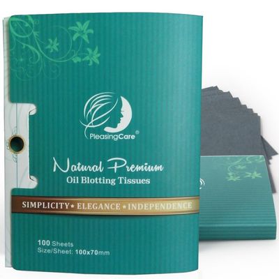 Premium Facial Oil Blotting Paper, 200 Counts - Natural Bamboo Charcoal Face Blotting Sheets, Easy Take Out Design - Top Handy Oil Absorbing Tissues - Oily Skin Care or Make Up Must Have!