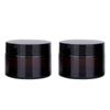 2PCS 100ML/100G Brown Glass Refillable Make Up Jars with Liners and Screw Black Cap Empty Face Cream Lip Balm Storage Container Pot Bottle Jar for Beauty Essential Oils Cosmetic Cream Lotion (100ml) view 1