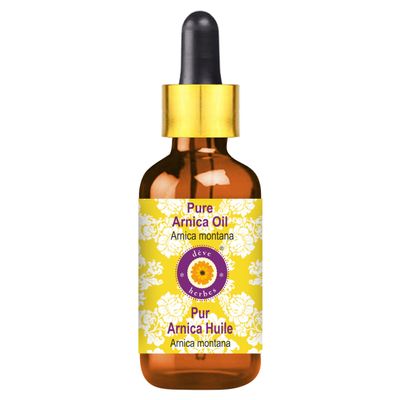 Deve Herbes Arnica Oil (Arnica Montana) with Glass Dropper | Infused | Pure | Non-Sticky | Lightweight | For Facial Care | Men & Women | 100ml (3.38 oz)