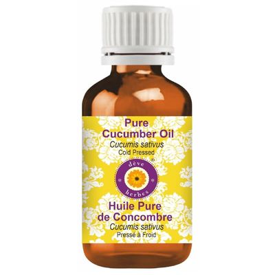 Deve Herbes Pure Cucumber Oil (Cucumis sativus) Cold Pressed 15ml (0.50 oz)