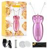 WAYCOM Ladies Facial Hair Remover Electric Women's Beauty Epilator Facial Threading Hair Removal Shaver Face Massager Pull Faces Delicate Device Depilation -Birthday Christmas Day Present(Purple) view 4