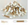 50Pcs Disposable Gold & White Cosmetic Makeup Tool Eyeshadow Applicator Double Sided Sponge Tipped Eyeshadow Brush view 3