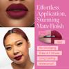 Aromi Maroon Burgundy Matte Liquid Lipstick | Long-Lasting Lip Color for Women, Bordeaux Wine, Dark Red, Blue Undertones, Vegan, Waterproof, (Red Dahlia) view 2