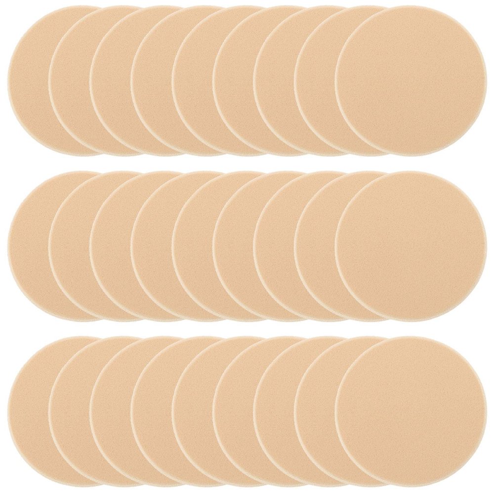 25 Pcs Women's Round Soft Makeup Beauty Eye Face Foundation Blender Facial Smooth Powder Puff Cosmetics Blush Applicators Sponges Use for Dry and Wet