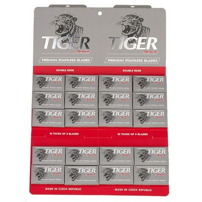 Razor Blades Club - 100 Tiger Platinum Double Edge Razor Blades
