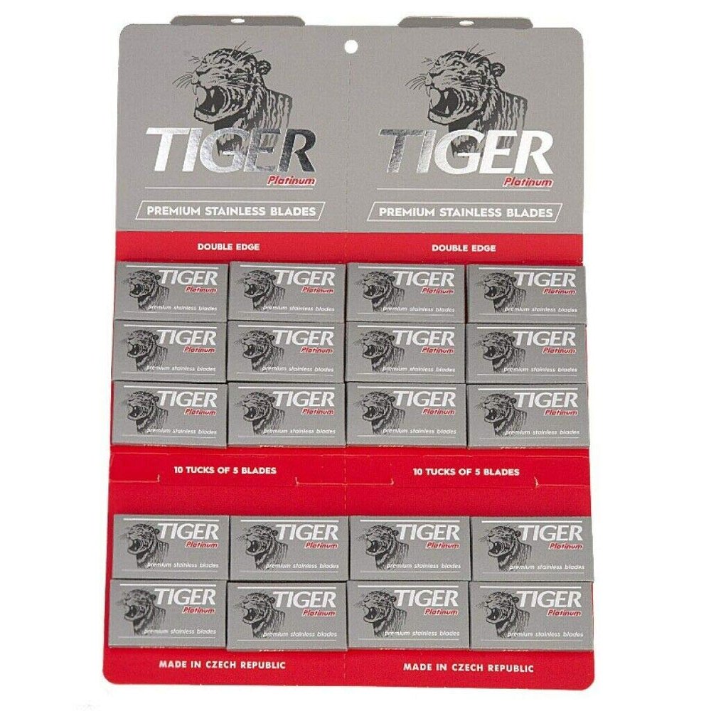 Razor Blades Club - 100 Tiger Platinum Double Edge Razor Blades
