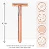 Bambaw Safety Razor for Women with 5 Double Edge Blades, Double Edge Razor, Single Blade Razors for Women and Men, Reusable & Plastic Free  Rose Gold view 2
