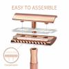 Bambaw Safety Razor for Women with 5 Double Edge Blades, Double Edge Razor, Single Blade Razors for Women and Men, Reusable & Plastic Free  Rose Gold view 3