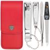 3 Swords Germany - Brand Quality 4 Piece Manicure Pedicure Grooming kit Set for Professional Finger & Toe Nail Care Tweezers File Clipper Fashion Leather case in Gift Box, Made by 3 Swords (02570) view 1
