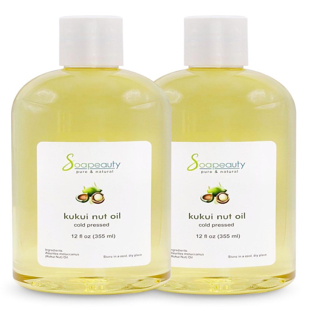 Soapeauty Kukui Nut Oil | 100% Pure & Natural | Cold Pressed | Moisturizing Oil for Skin, Hair, and Soap Making | 24 fl oz (2 * 12 fl oz)