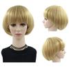 NEWPECK Girls Golden Mushroom Wig Short Bob Wig With Bangs Blonde Bowl Cut Wig Cap For Women view 2