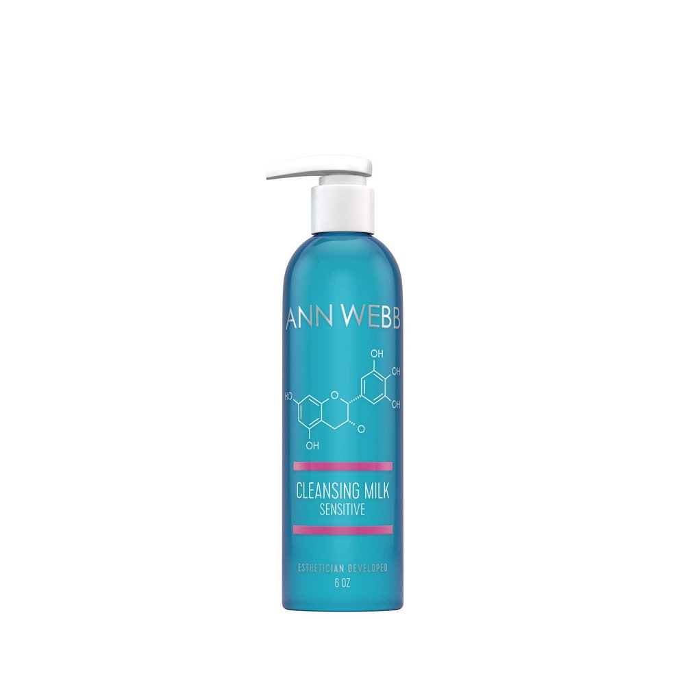 Ann Webb Sensitive Cleansing Milk - Gentle Daily Face Cleanser for Sensitive Skin Nourishes & Rejuvenates - Sensitive Milk Cleanser for All Skin Types w/o Irritating Ingredients. (6oz)