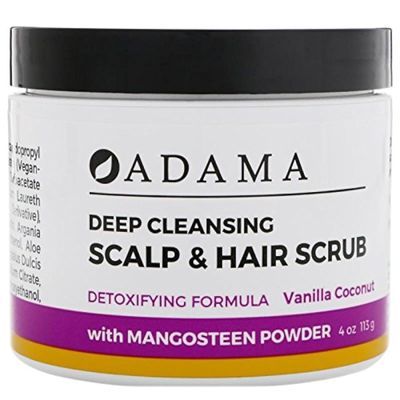 Adama Minerals Deep Cleansing Hair Scrub Vanilla Coconut Zion Health 4 oz Scrub
