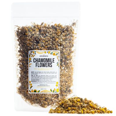 Dried Chamomile Flowers Bulk - Edible Dry Flowers for Relaxing Chamomile Tea - Dried Flowers for Soap Making, Chamomile Herbs Petals for Bath, DIY Salve & DIY Projects