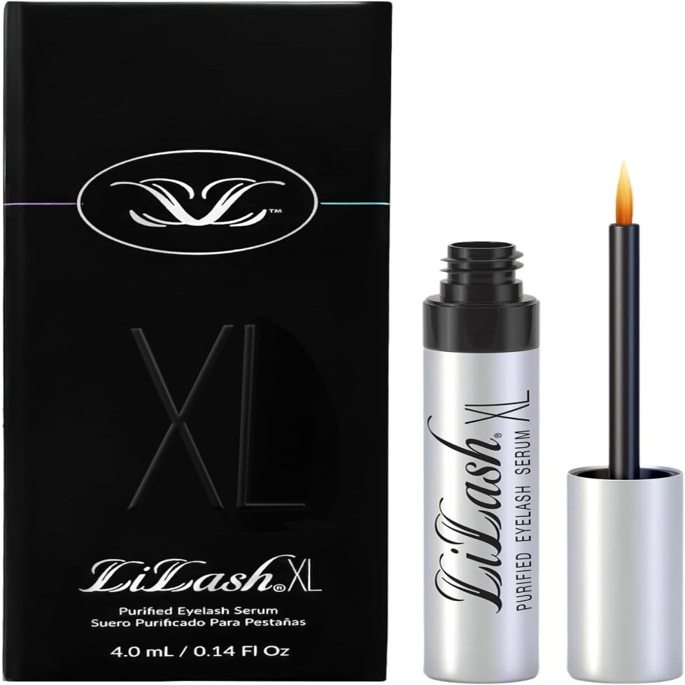 LiLash XL Eyelash Serum to Grow Longer & Fuller-Looking Lashes - Eyelash Growth Enhancer, Safe for Use with Contacts, Lash Extensions, Sensitive Eyes - Vegan & Cruelty-free (4mL, 6-Month Supply)