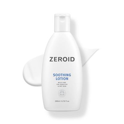 ZEROID | Soothing Lotion | Moisturizer for Sensitive Skin | Skin Barrier Repair | Face & Body Lotion for Soothing & Calming | Lotion for Extremely Dry Skin | Korean Skin Care | 6.76 fl oz (200ml)