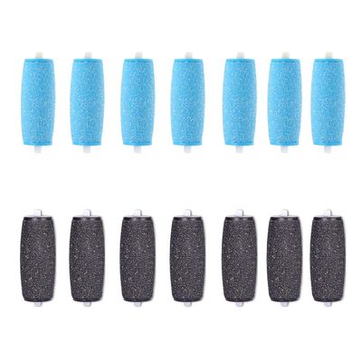 7 Extra Coarse & 7 Regular Coarse Replacement Roller Refill Heads Compatible with Amope Pedi Refills Electronic Foot File