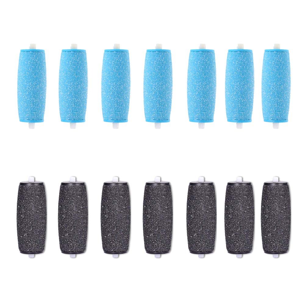 7 Extra Coarse & 7 Regular Coarse Replacement Roller Refill Heads Compatible with Amope Pedi Refills Electronic Foot File