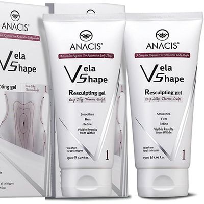 Anacis Vela Shape Resculpting Gel - Thermo-Activating Body Firming & Tightening Treatment - Smooths Cellulite & Dimpled Skin with 9-Peptides & Caffeine - 5.07 Oz (2 packs)