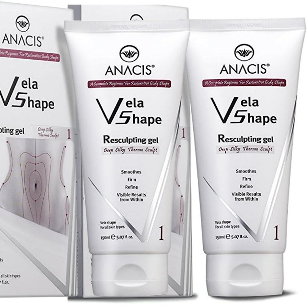 Anacis Vela Shape Resculpting Gel - Thermo-Activating Body Firming & Tightening Treatment - Smooths Cellulite & Dimpled Skin with 9-Peptides & Caffeine - 5.07 Oz (2 packs)