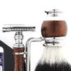 Complete Vintage Style Men's Shaving Set |Synthetic Brush, DE Safety Razor(Blades Not Included) Dual Stand, Bowl & Soap view 2