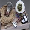 Complete Old School Shaving Set >Pure Black Badger Brush, DE Safety (Blades Not Included), Engraved Bowl & Soap view 2
