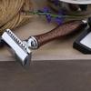 Complete Old School Shaving Set >Pure Black Badger Brush, DE Safety (Blades Not Included), Engraved Bowl & Soap view 3