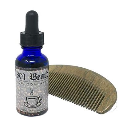 801 Beard Oil Co. Cuppa Joe Beard Oil and Sandalwood Comb Gift Duo