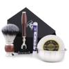 Complete Vintage Style Men's Shaving Set >Synthetic Hair Brush, Triple Edge Cartridge Razor, Engraved Bowl & Soap| Free Alum Stick Pencil. Perfect Set for Men's view 1