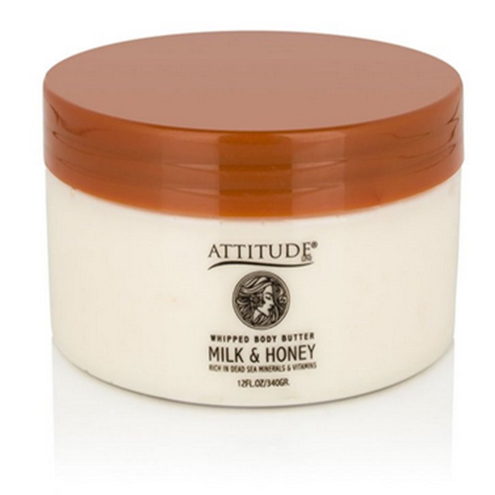 Attitude Line Premium Quality Dead Sea Products Milk & Honey WHIPPED BODY BUTTER - 10-Ounce AttitudeLine