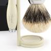 Complete 5Pcs Classic Men's Shaving Set |Top Grade Silver Tip Brush, DE Safety (Blades Not Inc), Dual Stand, Bowl & Soap view 3