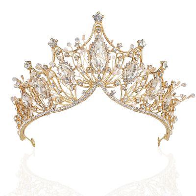Women Baroque Queen Crown, Gold Princess Tiaras and Crowns Wedding Tiara and Crown for Bride Crowns for Women Adult and Girls - Prom Birthday Halloween