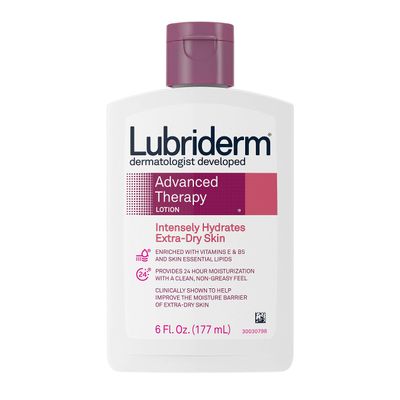 Lubriderm Advanced Therapy Moisturizing Lotion with Vitamins E and B5, Deep Hydration for Extra Dry Skin, Non-Greasy Formula, 6 fl. oz (Pack of 5)