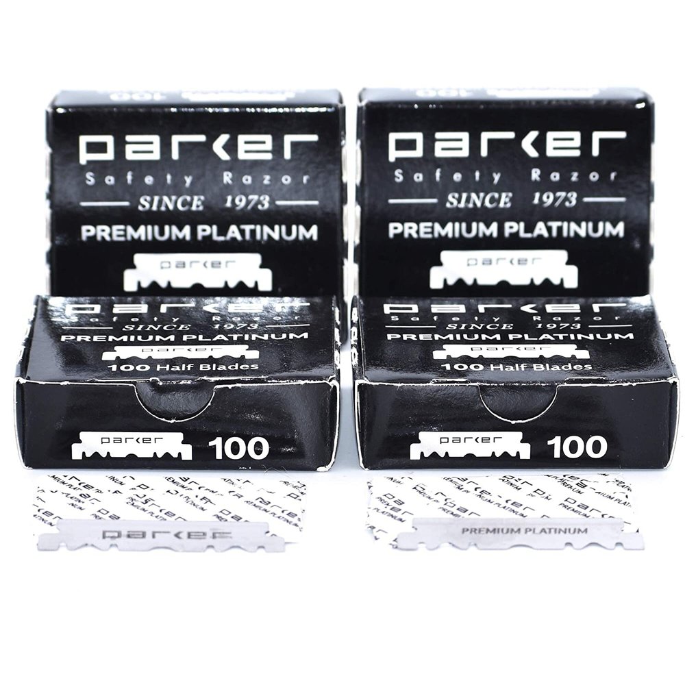 Parker Premium Platinum 1/2 Blades, 400 COUNT - For Professional Barber, Shavette and Disposable Straight Razors
