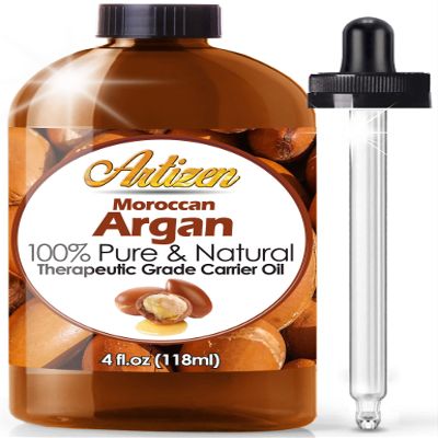 Artizen Moroccan Argan Oil - 4 Ounce Bottle (100% Pure & Natural) Suitable for Your Hair, Face, Skin, Nails & More - Natural Additive to Shampoo, Lotions and Soaps - Argan Oil for Soap Making