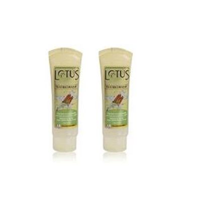 2 x Lotus Herbals Teatreewash Tea Tree and Cinnamon Anti-Acne Oil Control Face Wash, 80g