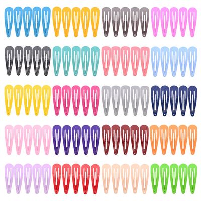 100 Pieces Solid Color 2 Inch Barrettes Women Metal Snap Clips