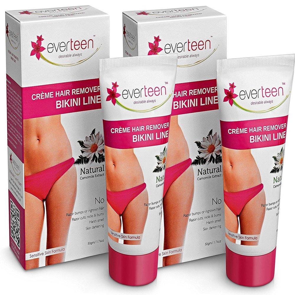 Everteen Bikini Line Hair Remover Creme Pack of 2 for bikini line and underarms