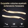 NAGARAKU Eyelash Extensions Tweezers for make Fans Curved Individual Mega Volume Lashes Precision Stainless Steel Professional (N-08) view 4