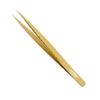 4PCS - 14CM Golden Titanium Coated Eyelash Extension Tweezers With Golden Glitter Elastic Kit - Made of Japanese Stainless Steel view 3