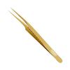 4PCS - 14CM Golden Titanium Coated Eyelash Extension Tweezers With Golden Glitter Elastic Kit - Made of Japanese Stainless Steel view 4